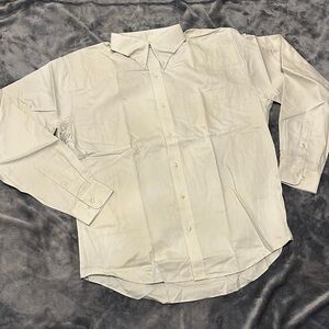 Lands' End Cream Men's Dress Shirt